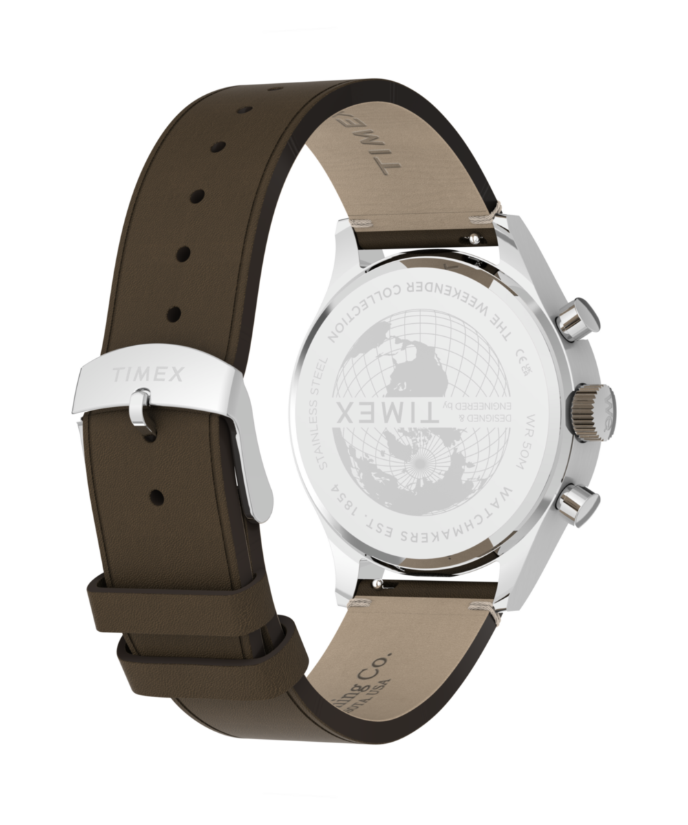 Timex Weekender® New England Chronograph 40mm Leather Strap Watch - Image 6