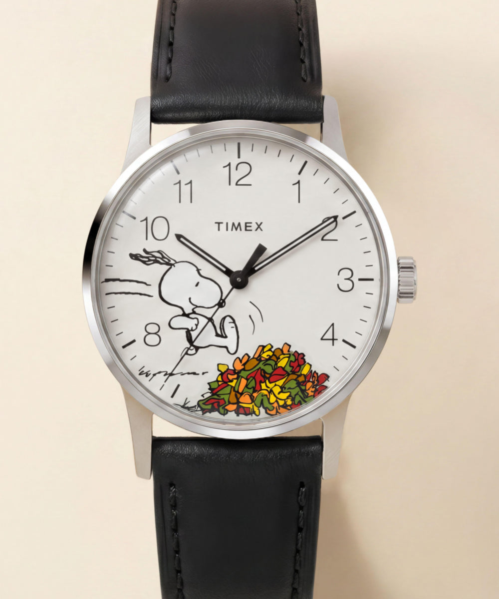 Peanuts® x Timex Waterbury Classic 40mm Leather Strap Watch - Image 7