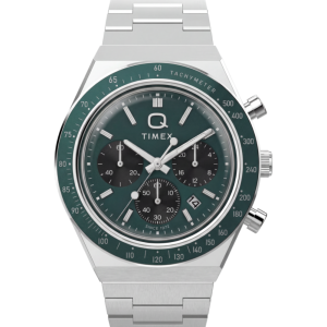 Q Timex Chronograph 40mm Stainless Steel Bracelet Watch