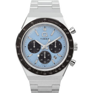 Q Timex Chronograph 40mm Stainless Steel Bracelet Watch