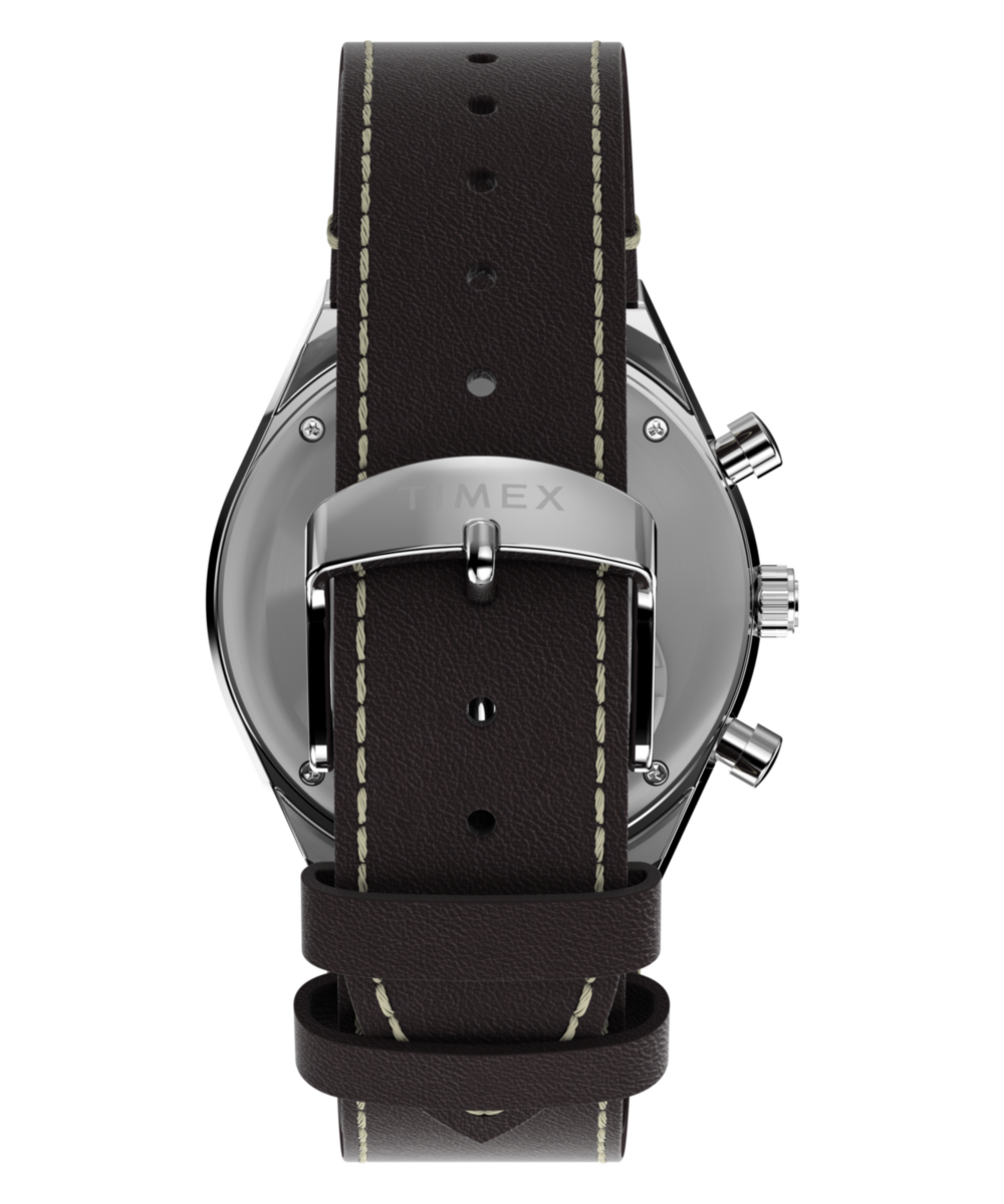 Q Timex Chronograph 40mm Leather Strap Watch - Image 4