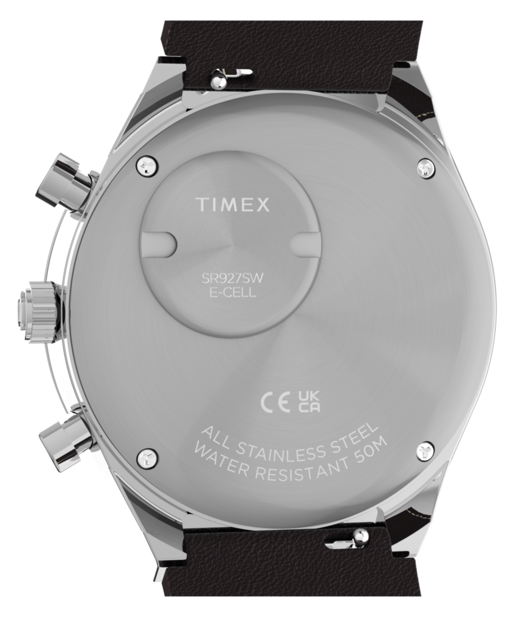 Q Timex Chronograph 40mm Leather Strap Watch - Image 5