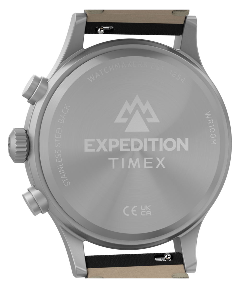 Expedition® Sierra Chronograph 43mm Leather Strap Watch - Image 5