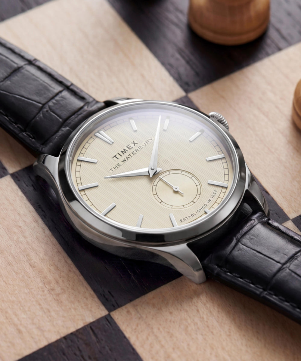 Waterbury Classic Sub-Second 39mm Leather Strap Watch - Image 7