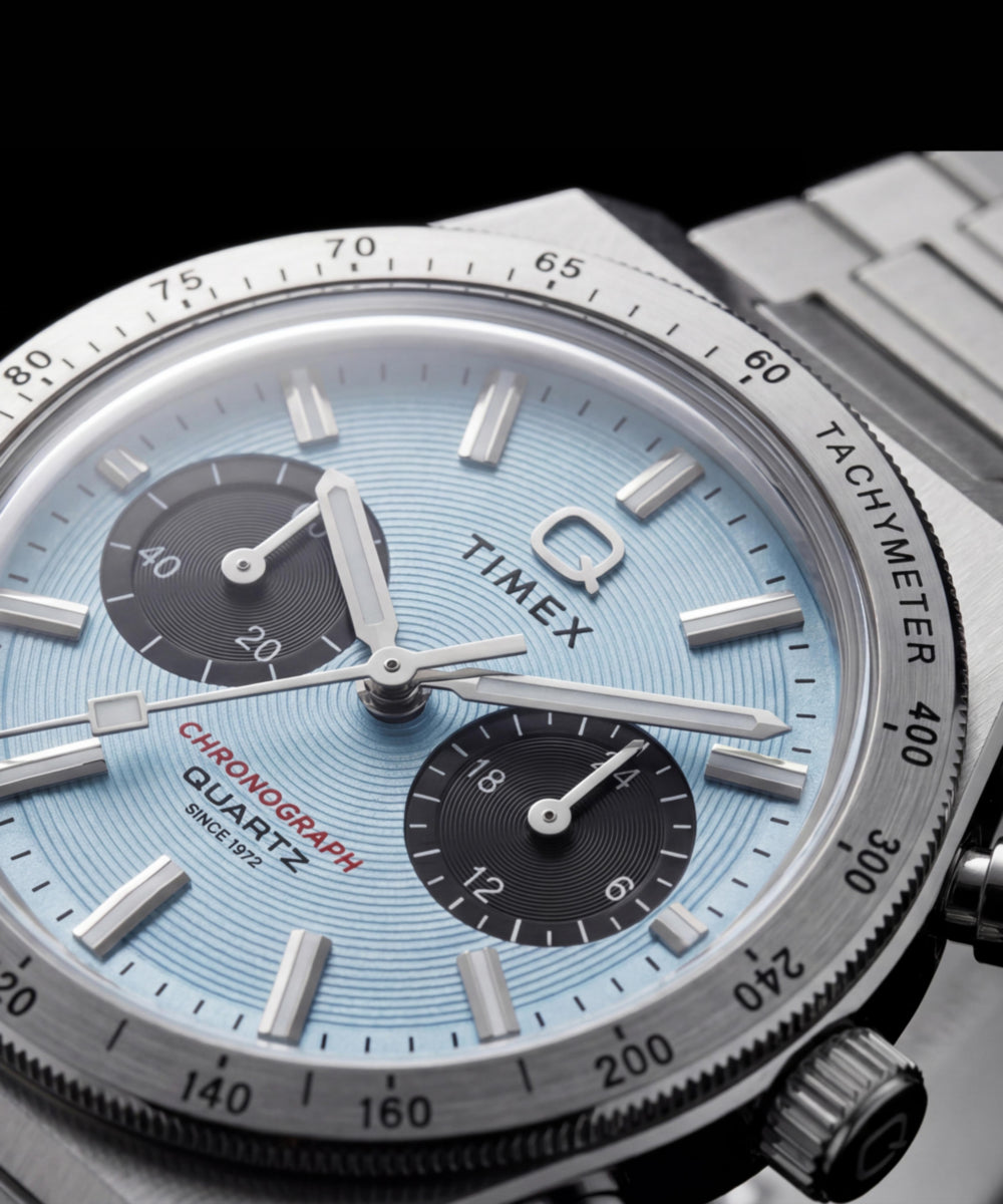 Q Timex Continental Chronograph 36mm Stainless Steel Bracelet Watch - Image 9