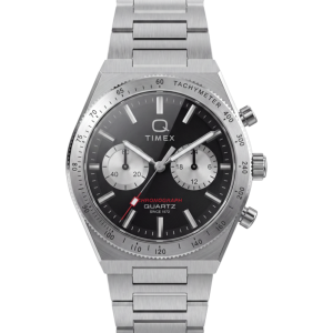 Q Timex Continental Chronograph 36mm Stainless Steel Bracelet Watch