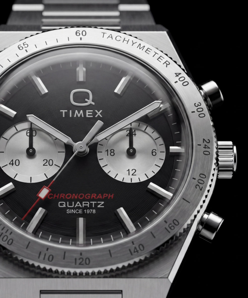 Q Timex Continental Chronograph 36mm Stainless Steel Bracelet Watch - Image 8
