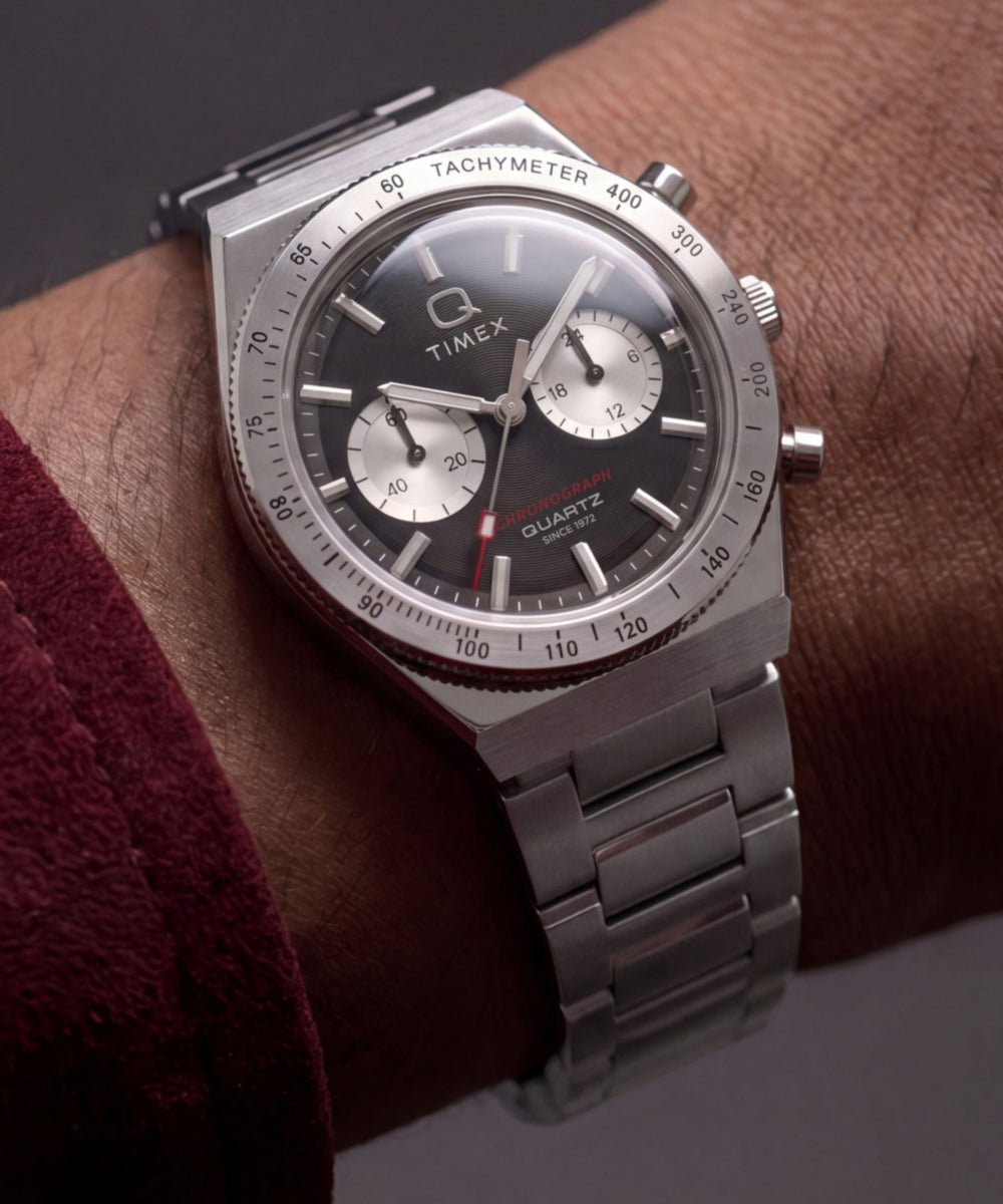 Q Timex Continental Chronograph 36mm Stainless Steel Bracelet Watch - Image 2