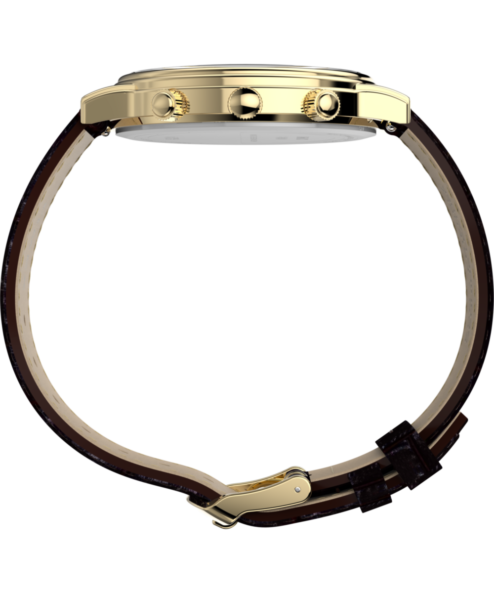 Timex 1990 Moon Phase Reissue 37mm Leather Strap Watch - Image 3