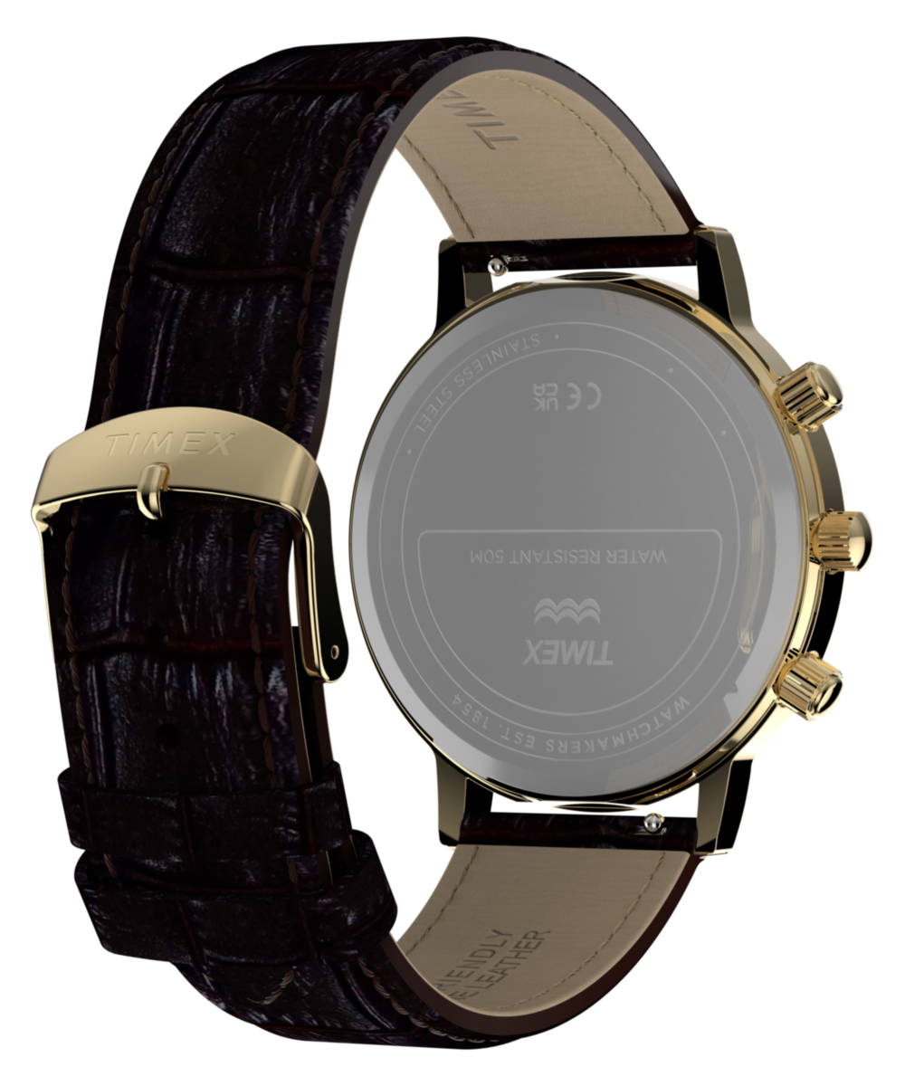 Timex 1990 Moon Phase Reissue 37mm Leather Strap Watch - Image 6