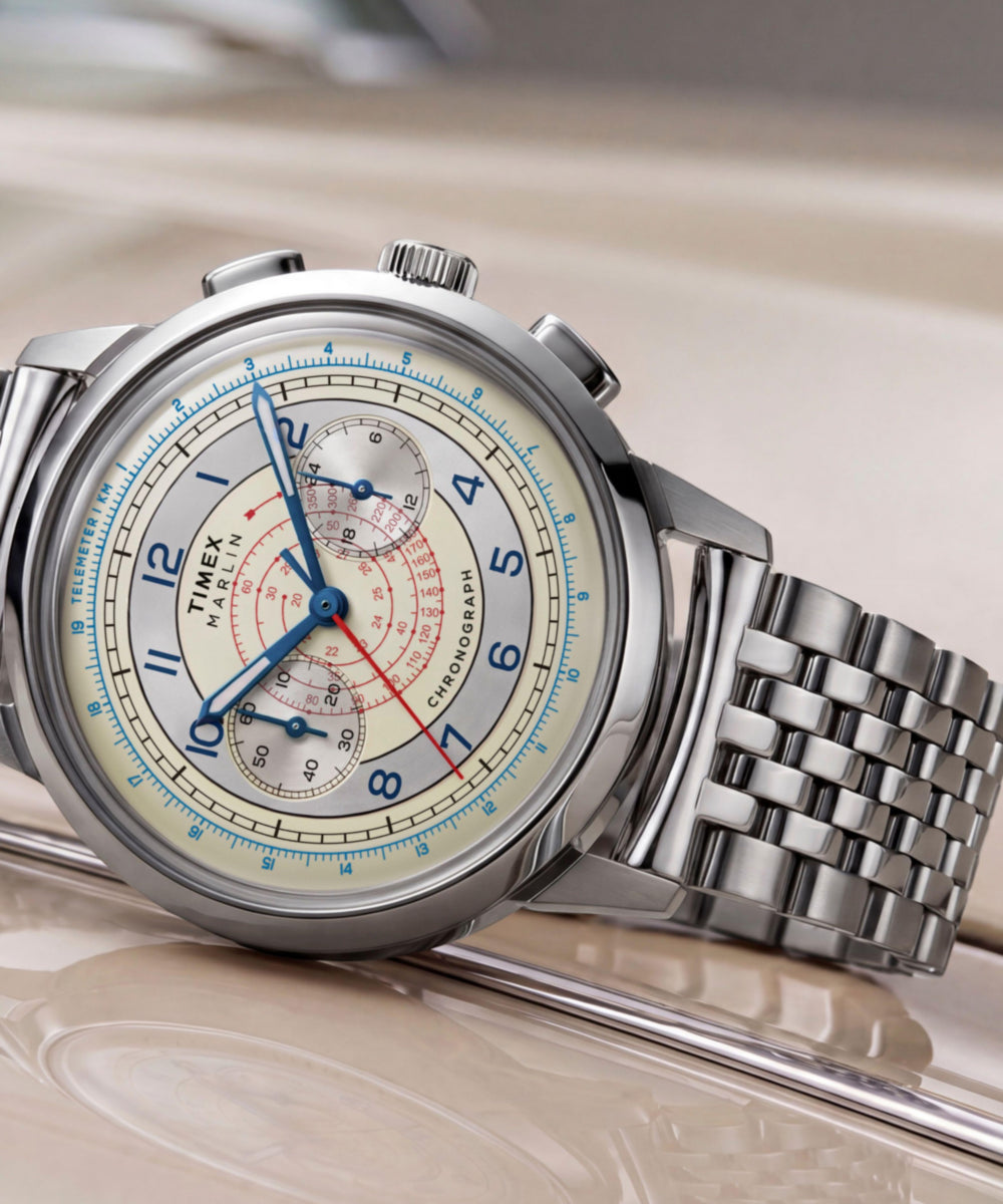 Marlin® Neo Classic Chronograph 40mm Stainless Steel Bracelet Watch - Image 7