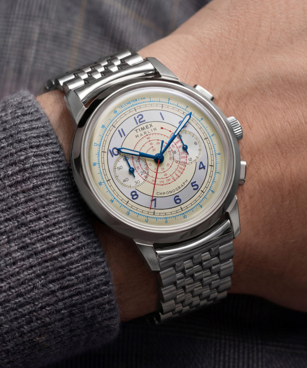 Marlin® Neo Classic Chronograph 40mm Stainless Steel Bracelet Watch - Image 2
