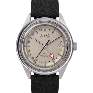 Marlin® Jet Titanium Automatic GMT 40mm Leather Strap Watch