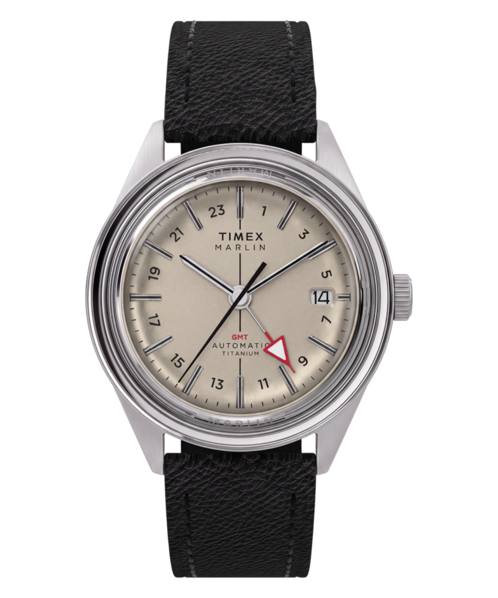 Marlin® Jet Titanium Automatic GMT 40mm Leather Strap Watch