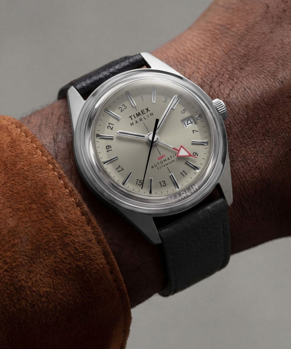 Marlin® Jet Titanium Automatic GMT 40mm Leather Strap Watch - Image 2