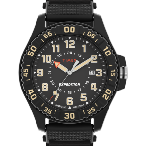 Expedition® Acadia Rugged 42mm Mixed Material Fabric Strap Watch