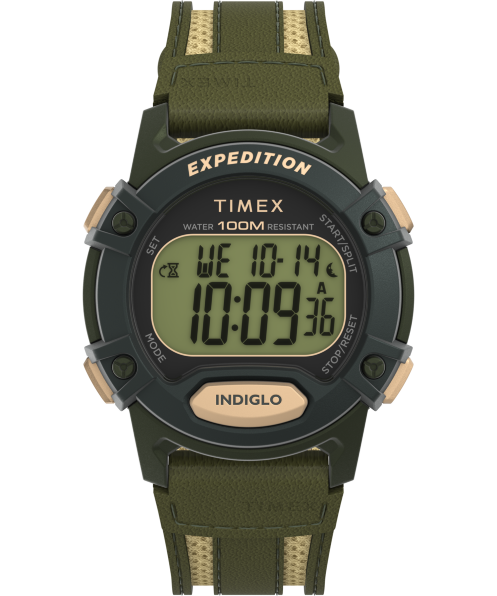 Expedition CAT5 40mm Leather and Fabric Strap Watch