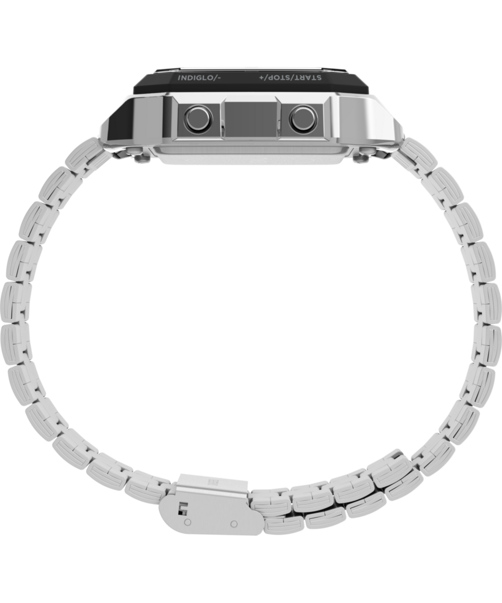 World Time Digital 40mm Stainless Steel Bracelet Watch - Image 2