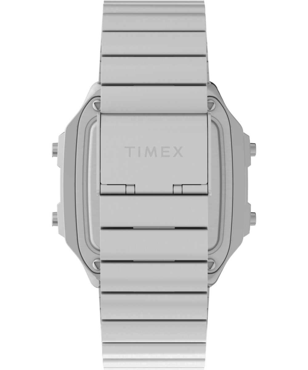 World Time Digital 40mm Stainless Steel Bracelet Watch - Image 3