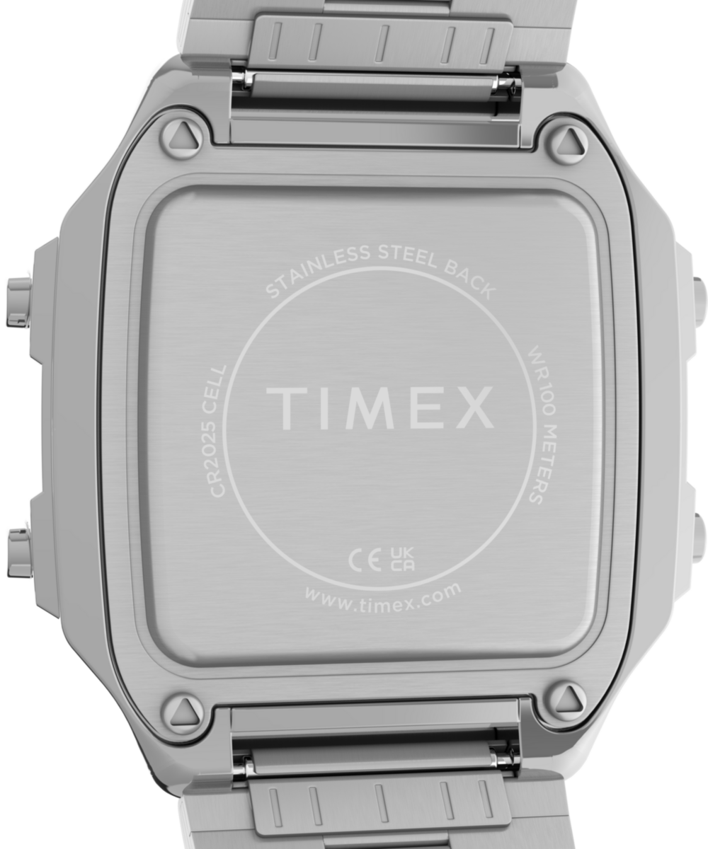 World Time Digital 40mm Stainless Steel Bracelet Watch - Image 4