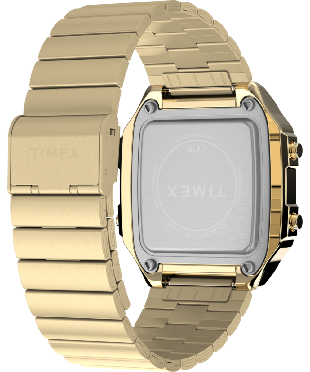 World Time Digital 40mm Stainless Steel Bracelet Watch - Image 5