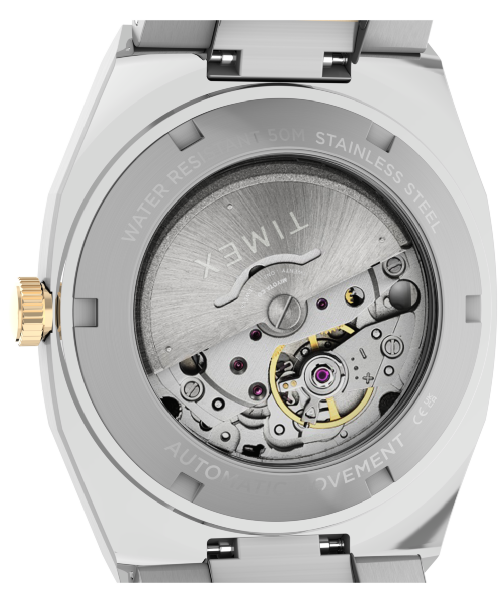 Timex® Automatic E Line 38mm Stainless Steel Bracelet Watch - Image 5