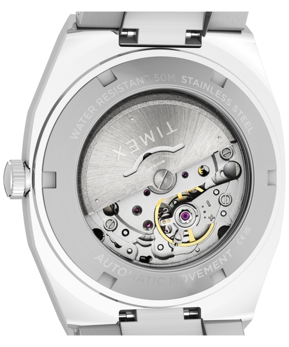 Timex® Automatic E Line 38mm Stainless Steel Bracelet Watch - Image 5
