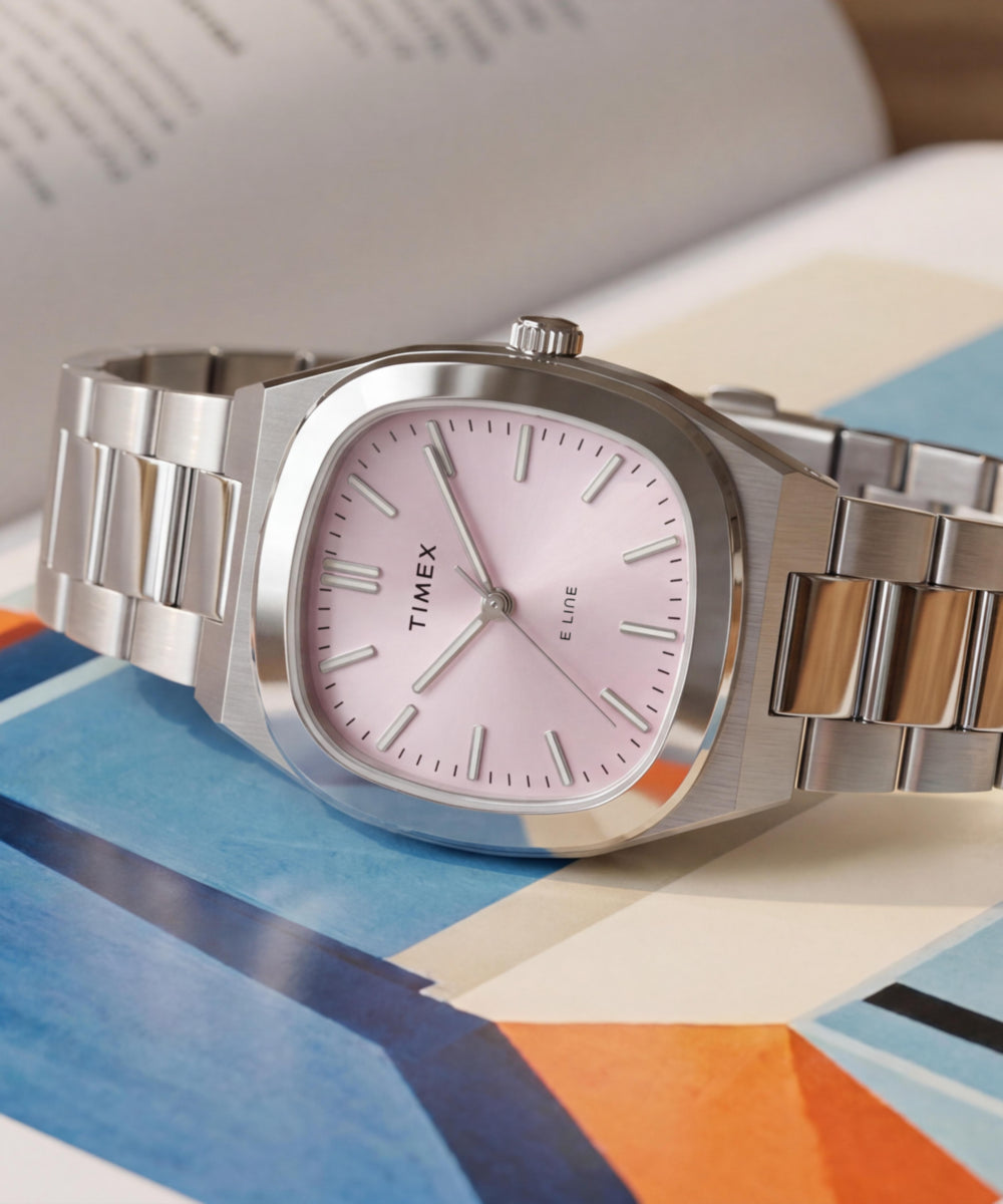 Timex® Quartz E Line 30mm Stainless Steel Bracelet Watch - Image 7