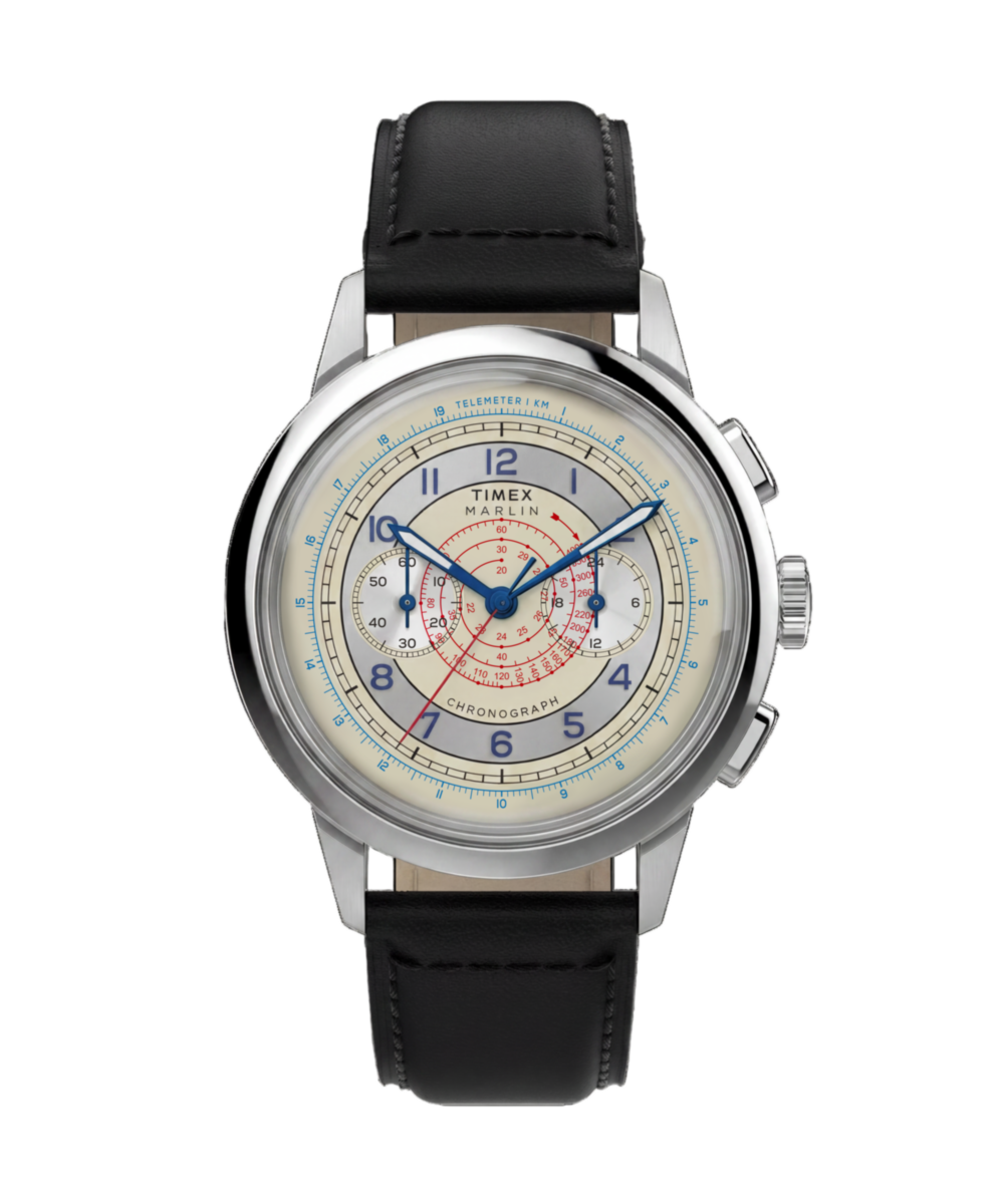 Marlin® Neo Classic Chronograph 40mm Leather Strap Watch