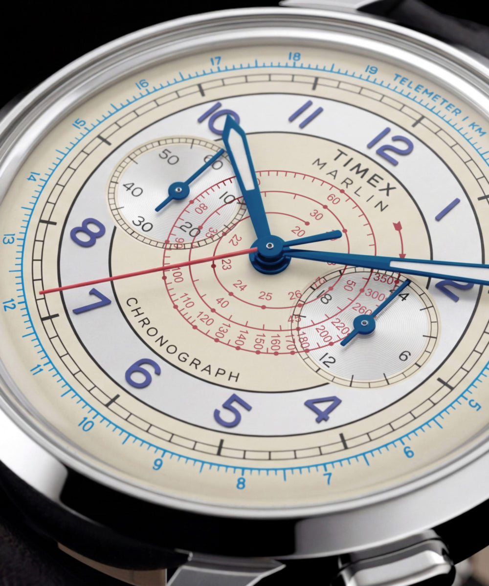 Marlin® Neo Classic Chronograph 40mm Leather Strap Watch - Image 7