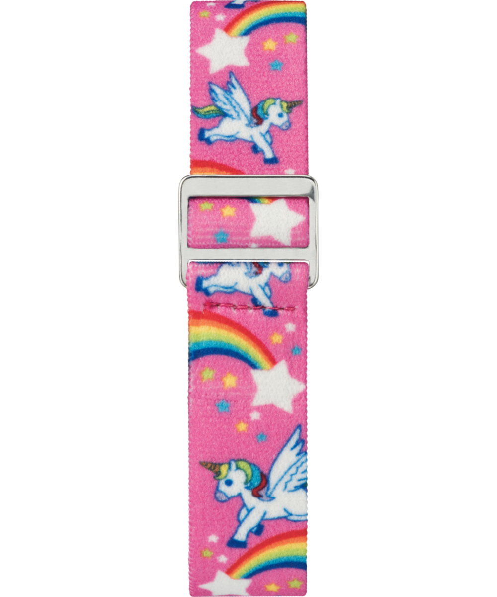 TIMEX TIME MACHINES® 29mm Rainbow Unicorn Pink Elastic Fabric Kids Watch - Image 3